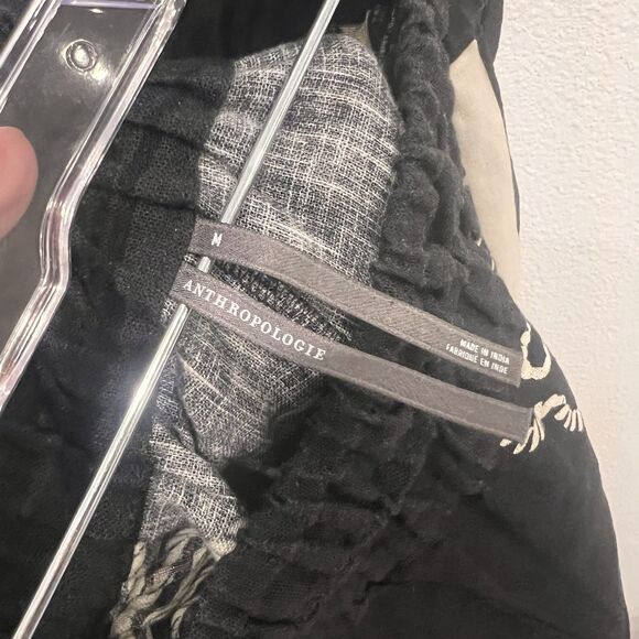 Women's ANTHROPOLOGIE Black Linen Blend Somerset Wide Leg Crop Pants Size Medium - Picture 6 of 11